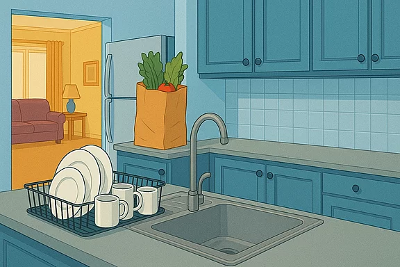 Illustration einer gereinigten Wohnung